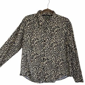 Zac & Rachel Leopard Button Down Blouse